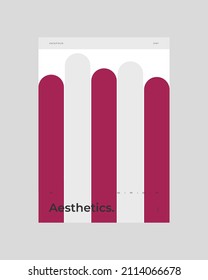 Abstraktes Poster Design. Vertikales A4-Format. Broschüre Bauhaus. Modernismus Ästhetik. Minimaler Illustrationsbrutalismus inspiriert.