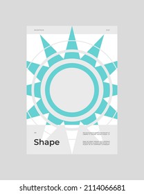 Abstract Poster Design. Vertical A4 format. Bauhaus brochure. Modernism aesthetics. Minimal illustration brutalism inspired.