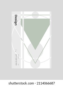 Abstraktes Poster Design. Vertikales A4-Format. Broschüre Bauhaus. Modernismus Ästhetik. Minimaler Illustrationsbrutalismus inspiriert.