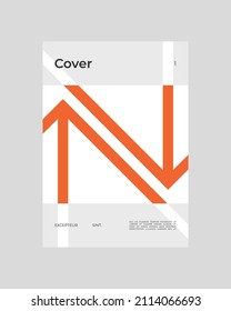 Abstraktes Poster Design. Vertikales A4-Format. Broschüre Bauhaus. Modernismus Ästhetik. Minimaler Illustrationsbrutalismus inspiriert.