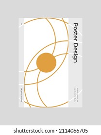 Resumen Diseño de afiches. Formato vertical A4. Folleto de Bauhaus. Estética modernista. La ilustración mínima del brutalismo inspirada.