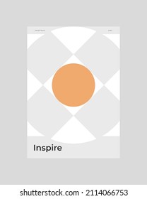 Abstract Poster Design. Vertical A4 format. Bauhaus brochure. Modernism aesthetics. Minimal illustration brutalism inspired.