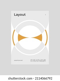 Resumen Diseño de afiches. Formato vertical A4. Folleto de Bauhaus. Estética modernista. La ilustración mínima del brutalismo inspirada.