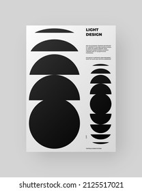 Abstract Poster Design. Vertical A4 format. Modernism brochure. Refraction and Distortion Glass Effect. Minimal illustration brutalism inspired.