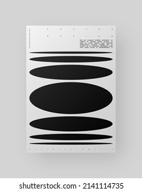 Abstract Poster Design. Vertical A4 format. Modernism brochure. Refraction and Distortion Glass Effect. Minimal illustration brutalism inspired.