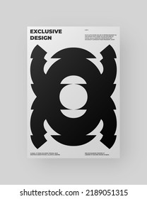 Resumen Diseño de afiches. Formato vertical A4. Folleto sobre el modernismo. Efecto Refracción y Distorsión del Vaso. La ilustración mínima del brutalismo inspirada.