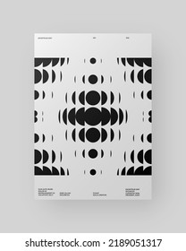 Resumen Diseño de afiches. Formato vertical A4. Folleto sobre el modernismo. Efecto Refracción y Distorsión del Vaso. La ilustración mínima del brutalismo inspirada.
