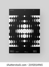 Abstract Poster Design. Vertical A4 format. Modernism brochure. Refraction and Distortion Glass Effect. Minimal illustration brutalism inspired.