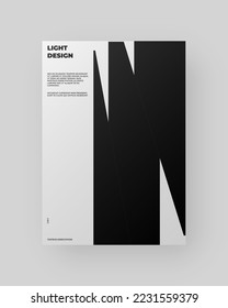 Resumen Diseño de afiches. Formato vertical A4. Folleto sobre el modernismo. Efecto Refracción y Distorsión del Vaso. Cortada, cortada, deslizada, composición de letras rotas.