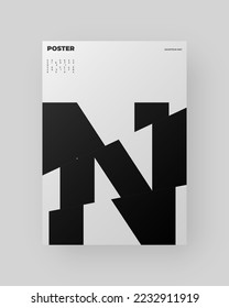 Resumen Diseño de afiches. Formato vertical A4. Folleto sobre el modernismo. Efecto Refracción y Distorsión del Vaso. Cortada, cortada, deslizada, composición de letras rotas.