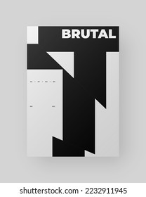 Resumen Diseño de afiches. Formato vertical A4. Folleto sobre el modernismo. Efecto Refracción y Distorsión del Vaso. Cortada, cortada, deslizada, composición de letras rotas.
