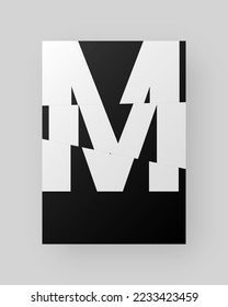 Resumen Diseño de afiches. Formato vertical A4. Folleto sobre el modernismo. Efecto Refracción y Distorsión del Vaso. Cortada, cortada, deslizada, composición de letras rotas.