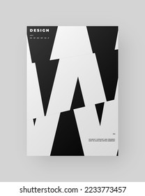 Resumen Diseño de afiches. Formato vertical A4. Folleto sobre el modernismo. Efecto Refracción y Distorsión del Vaso. Cortada, cortada, deslizada, composición de letras rotas.