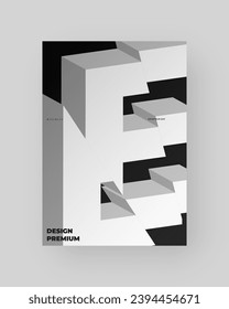 Diseño de afiches abstractos. Formato vertical A4. Refracción y letra 3d distorsionada. Composición de tipo rota, cortada, con fallos y rotos.