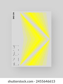 Abstract poster design. Vertical A4 format. Yellow, white, gray composition. Geometry minimal neon illustration.