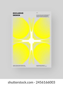 Abstract poster design. Vertical A4 format. Yellow, white, gray composition. Geometry minimal neon illustration.