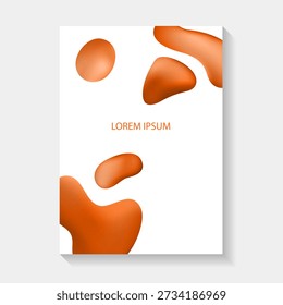 Abstract poster design with vibrant 3D fluid shapes on a clean white background. Modern minimalist aesthetic with soft drop shadows, perfect for contemporary book covers, landing pages, corporate identity, artistic flyers 4a, and trendy digital backgrounds