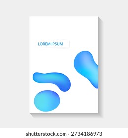 Abstract poster design with vibrant 3D fluid shapes on a clean white background. Modern minimalist aesthetic with soft drop shadows, perfect for contemporary book covers, landing pages, corporate identity, artistic flyers 4a, and trendy digital backgrounds