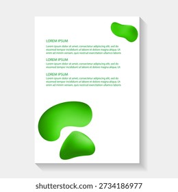 Abstract poster design with vibrant 3D fluid shapes on a clean white background. Modern minimalist aesthetic with soft drop shadows, perfect for contemporary book covers, landing pages, corporate identity, artistic flyers 4a, and trendy digital backgrounds