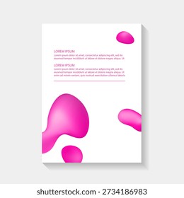 Abstract poster design with vibrant 3D fluid shapes on a clean white background. Modern minimalist aesthetic with soft drop shadows, perfect for contemporary book covers, landing pages, corporate identity, artistic flyers 4a, and trendy digital backgrounds