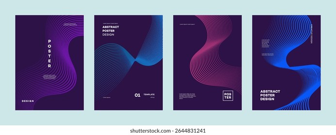 Abstract Poster Designs Gradient Wave Templates, Style 01