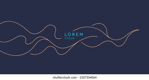 Abstract poster with dynamic waves. Vector illustration minimal flat style