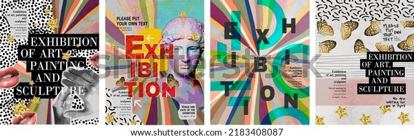 Abstract Poster Exhibition Art Painting Sculpture Stock Vector (Royalty ...