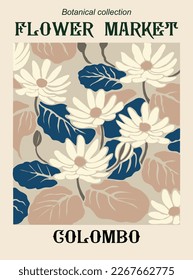 Abstract poster Flower Market Colombo print vector