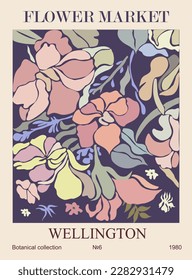 Abstract poster Flower Market Wellington art print