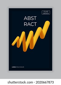 Abstract poster fluid 3d in modern style on light background. Liquid color background design. Abstract light line. Music abstract background. Abstract geometric pattern. Vector modern banner.