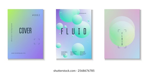 Abstract Poster. Futuristic Space Template. Gradient Background. Minimal Shape. Digital Elements. Cyberpunk Creative Banner. Blue Holographic Set. Pink Abstract Poster