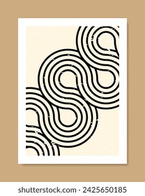 Abstract poster with geometric lines, shapes and textures. Vector illustration.