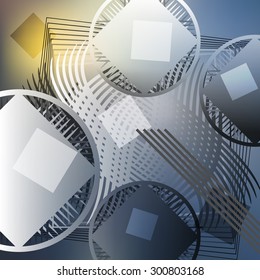 Abstract poster.
Geometric shapes from intersecting with each other, backdrop.