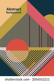 Abstract poster with geometric shapes. Modern background. Trendy graphic elements for your unique design. Vector illustration