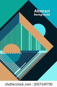 Abstract poster with geometric shapes. Modern background. Trendy graphic elements for your unique design. Vector illustration