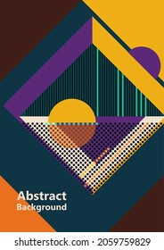Abstract poster with geometric shapes. Modern background. Trendy graphic elements for your unique design. Vector illustration