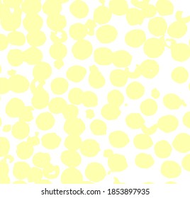 Abstract poster with geometric shapes and spots. Trendy design. Modern banner design. Texture of yellow circles on a white background.