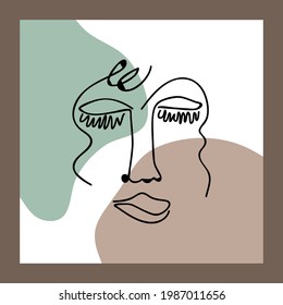 Abstract poster with a hand-drawn face. Modern, minimalistic style. Vector illustration
