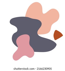 abstract poster with irregular shape vase. Poster in a modern interior. Stylish doodles, patches of warm colors