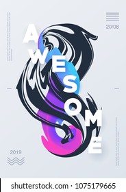 Diseño líquido de afiches abstracto arte. Impresionante concepto de volante vectorial