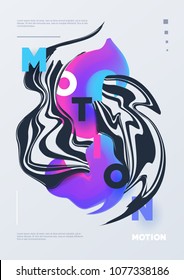 Abstract poster liquid design art. Awesome Vector flyer concept
