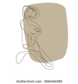 Abstract poster with minimal one line. One line drawing style.
