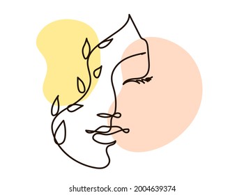 Abstract poster with minimal woman face.