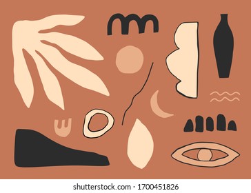 Abstract poster. Minimalist elements in modern art style. Universal aesthetic vector illustration for your design.