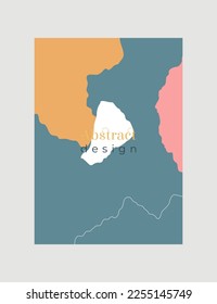 Afiche abstracto con objeto minimalista sobre el fondo. Diseño de carteles, tarjetas postales o folletos. Concepto de ilustración de vector