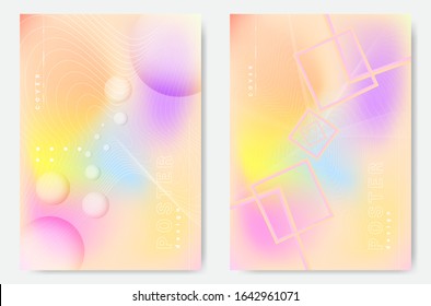 Abstract poster. Modern design futuristic banners with vibrant gradient shapes and minimalist elements.