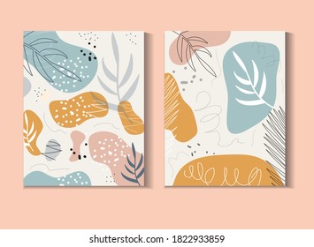Afiche abstracto de estilo hipster moderno. Arte contemporáneo de moda. Ilustración vectorial.