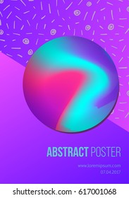 Abstract poster. Modern style trends. Vector illustration. Blend of abstract, vaguely organic shapes. 1980 - 90s style