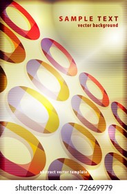 Abstract poster with multicolored discs. Vector