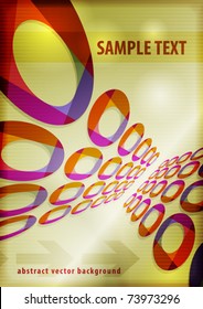 Abstract poster with multicolored discs. Vector